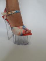SANDALIA profissional para pole dance salto a partir de 17 cm cor tie-dye