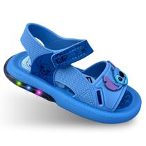 Sandália Que Pisca Disney Led Grendene Kids De Luz Stitch 23159