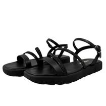 Sandália Quiz Flatform com Strass Feminina