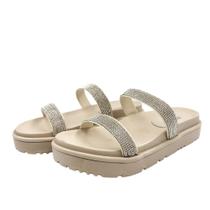 Sandália Quiz Papete com Strass Tira Dupla Feminina