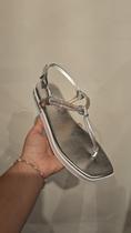 Sandália Ramarim de dedo Prata/Off White Ref.: 24-9103