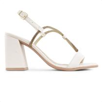 Sandália Ramarim Salto Bloco Fivela Feminina