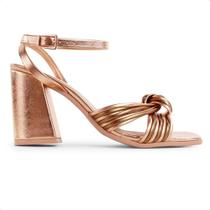 Sandália Ramarim Salto Bloco Fivela Feminina