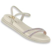 Sandalia Rasteira Beira Rio Original Papete Conforto Rasteirinha Chinelo Strass Slide Flat Elastico