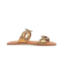 Sandália Rasteira Bronze Couro Comfy Orcade