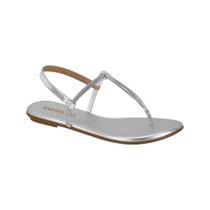 Sandália Rasteira Casual Beira Rio Feminina Flat Prata Tamanho:36Cor:Prata