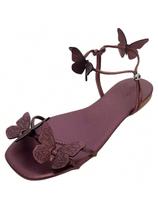 Sandália Rasteira com Borboletas - Rosa Perolado