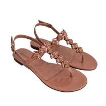 Sandalia rasteira com pedraria doce maca - d10005