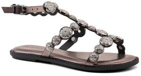 Sandalia rasteira com pedraria doce maca - d227tt -