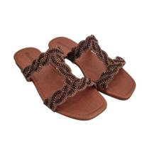 Sandalia rasteira com pedraria doce maca - d9004qd