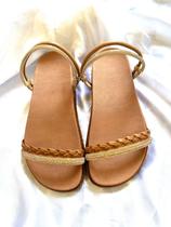 Sandalia Rasteira com traseira de Tiras Strass e trançadas feminina 2 duas formas de usar Confortável lançamento 2023