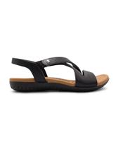 Sandalia rasteira couro elastico conforto calce facil usaflex 1804098 Sandalia rasteira couro elastico conforto calce facil usaflex 1804098