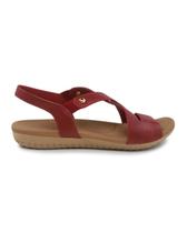 Sandalia rasteira couro elastico conforto rebu usaflex 1804101 Sandalia rasteira couro elastico conforto rebu usaflex 1804101