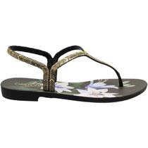 Sándalia Rasteira De Dedo Grendha Floral Feminina