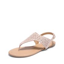 Sandália Rasteira DREAM PAIRS Tira em T com Strass Nude 37 Sandália Rasteira DREAM PAIRS Tira em T com Strass Nude 37