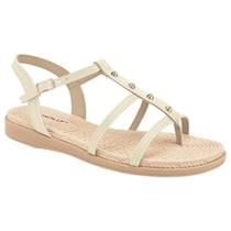 Sandália Rasteira Feminina Adla Off White Piccadilly 513010-2
