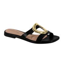 Sandalia Rasteira Feminina Beira Rio Confortavel Detalhe Metal 8560.101