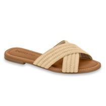 Sandalia Rasteira Feminina Beira Rio Macia Leve Palha Natural Moda Casual Ref: 8552.208 Sandalia Rasteira Feminina Beira Rio Macia Leve Palha Natural Moda Casual Ref: 8552.208