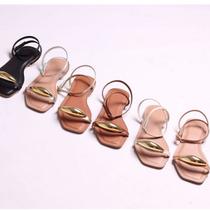 Sandália rasteira feminina com peça em abs 2510