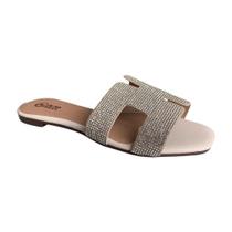 Sandalia rasteira feminina com strass alma shoes k404097 Sandalia rasteira feminina com strass alma shoes k404097