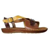 Sandalia Rasteira Feminina Couro Legitimo Amarelo E Caramelo Sandalia Rasteira Feminina Couro Legitimo Amarelo E Caramelo