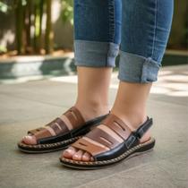 Sandalia Rasteira Feminina Couro Legitimo Marrom Sandalia Rasteira Feminina Couro Legitimo Marrom