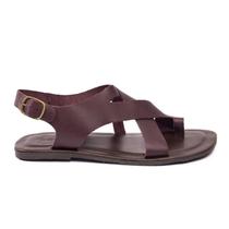 Sandalia Rasteira Feminina Couro Legitimo Modelo Casual Premium Palmilha macia Confortável para o Dia a Dia Antiderrapante Ajustável com Fivela HMS