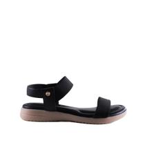 Sandália Rasteira Feminina Lia Line Flatform Comfort Preto