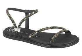 Sandalia Rasteira Feminina Moleca Brilho Strass Calce Fácil Sandalia Rasteira Feminina Moleca Brilho Strass Calce Fácil