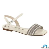 Sandalia Rasteira Feminina Moleca Brilho Strass Calce Fácil Sandalia Rasteira Feminina Moleca Brilho Strass Calce Fácil