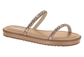 Sandália Rasteira Feminina Moleca Cristais 5413-826