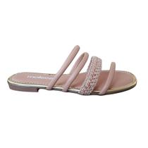 Sandalia Rasteira Feminina Moleca Flexivel Palmilha Macia Rasteirinha Branco e Nude 5435.545