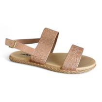 Sandália Rasteira Feminina Napa Fivela Confortável Moleca