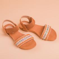 Sandália Rasteira Feminina Ortopédica Com Elástico Strass Pedraria