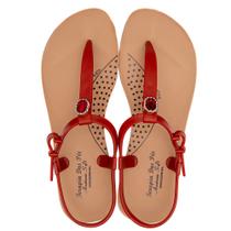 Sandalia Rasteira Feminina Ortopédica Confortavel Anatomica Terapia dos Pés Vermelho