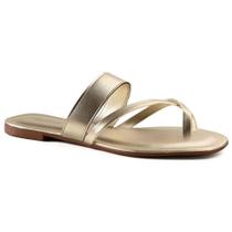 Sandália Rasteira Feminina Ouro Light Akazzo 2887IC-18