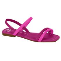 Sandália Rasteira Feminina Pink Neon Magenta Moleca 5462.111 Sandália Rasteira Feminina Pink Neon Magenta Moleca 5462.111