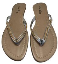 Sandalia rasteira feminina prata strass Via Bag BGX047