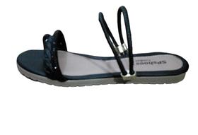 Sandália Rasteira Feminina Preto Bico redondo