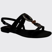 Sandália Rasteira Feminina Slid Cabedal Pedraria Dakota Y7982 Sandália Rasteira Feminina Slid Cabedal Pedraria Dakota Y7982