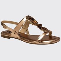 Sandália Rasteira Feminina Slid Cabedal Pedraria Dakota Y7982