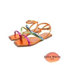 Sandalia Rasteira Feminina Tiras Lolla Maria