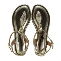 Sandália Rasteira Feminina Vizzano Metalizado Premium Dourado