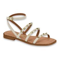 Sandalia Rasteira Feminina Vizzano Tiras Spike Ref: 6463.110