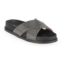 Sandalia Rasteira Feminino Addan rasteirinha brilho strass 5362V