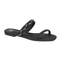 Sandália Rasteira Flat Tira Trançada com Strass Feminina Moleca Sandália Rasteira Flat Tira Trançada com Strass Feminina Moleca