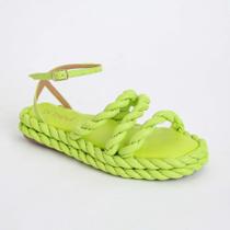 Sandália Rasteira Flat Verde Fresh