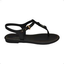 Sandalia Rasteira Grendha Cacau Rustica Com pedra