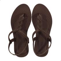 Sandália Rasteira Grendha Elegant Bronze