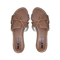 Sandália Rasteira H com Laço Basic Color - Nly Comfort